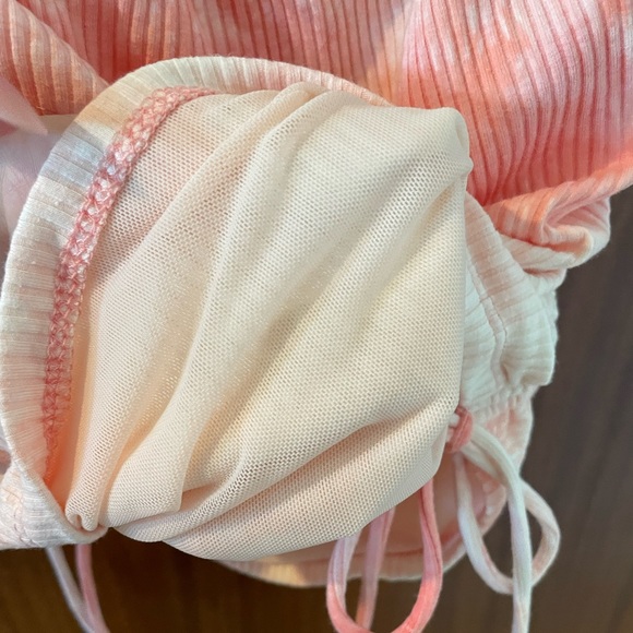 Rumor Pink and Cream Tie Dye Rouched Dress - Picture 3 of 5